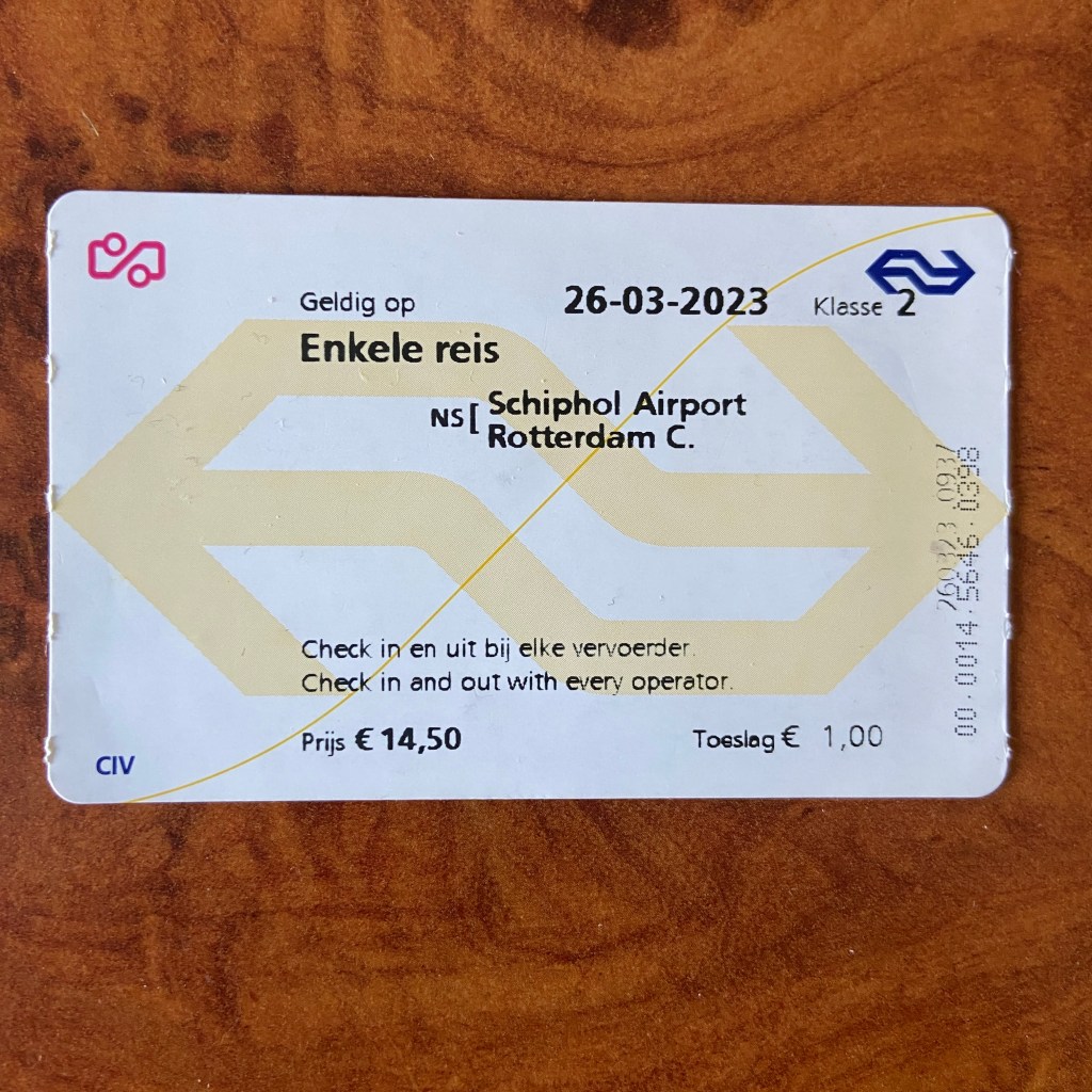 The ticket for the slow NS train (sample)